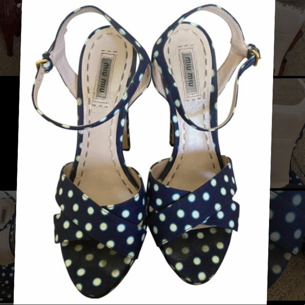 Miu Miu Polka Dot Resort Sandals